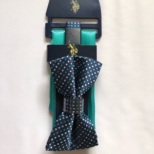 🎁 💝 2 Piece Dot Print Bow Tie & Pocket Square Gift Set